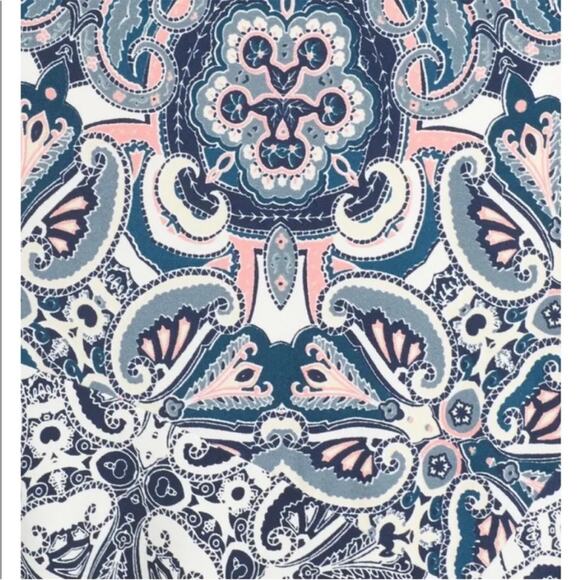 Eliza J Flounce Hem Shift Jersey Dress Size 12 Paisley Medallion Print V-Neck - Picture 3 of 16